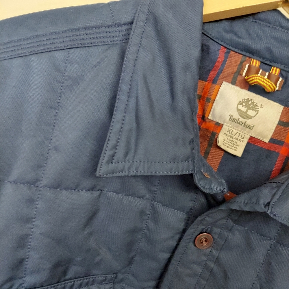 NWOT Timberland Men's Navy Quilted Jacket Collared  Size XL Outdoor Woodsy - Picture 4 of 12